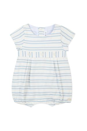 Completo corto in cotone a righe bianco e azzurro TARTINE ET CHOCOLAT KIDS | TY3309001